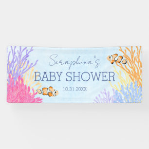 Unterhalb des Sea Coral Reef Babydusche Banner