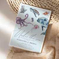 Unterhalb des Sea Watercolor Ocean Baby Shower