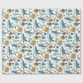 Unterhalb des Seehaifischmeeres Geschenkpapier (Flach)