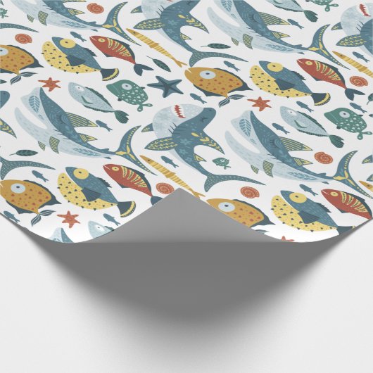 Unterhalb des Seehaifischmeeres Geschenkpapier (Ecke)