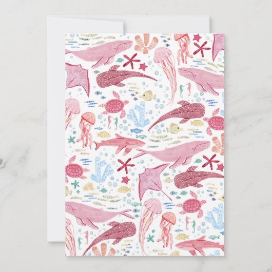 Unterhalb des Whale-Girl-Babydusche Einladung (Rückseite)