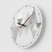 Unterhalten Sie | geometrisches modernes II Große Wanduhr (Winkel)