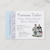 Unterhaltende Vintage französische Mode-Familie Visitenkarte (Rückseite)