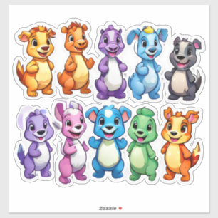 Unterhaltsames Set von Aufklebern von Cartoon Aufkleber