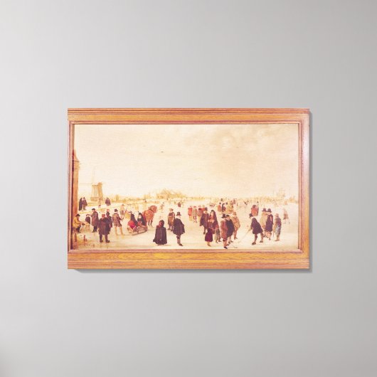 Unterhaltung am Eis Leinwanddruck (Vorderseite)