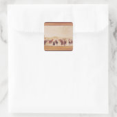 Unterhaltung am Eis Quadratischer Aufkleber (Tasche)