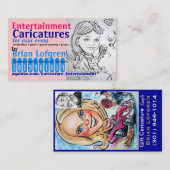 Unterhaltungs-Karikaturen Visitenkarte (Vorne/Hinten)