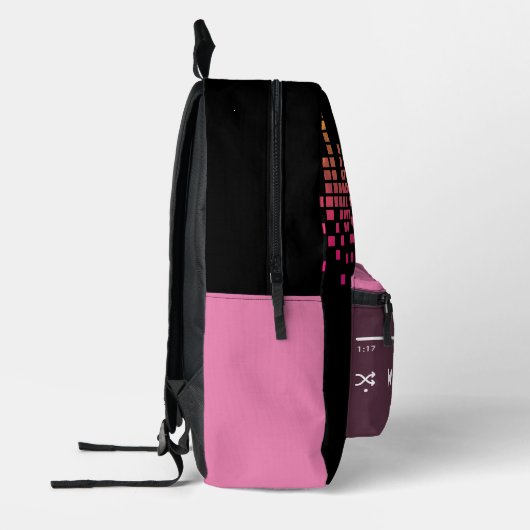 Unterhaltungsmusik liebt Regenbogenschwarz Bedruckter Rucksack (Links)