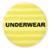 Unterhosen Gelb Streifen Keramik Knoblauch Keramikknauf (Vorderseite)