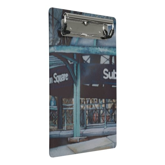 Unterirdische Blues Mini Klemmbrett (Schrägansicht)