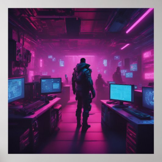 Unterirdisches Cyberpunk-Poster Poster (Vorne)