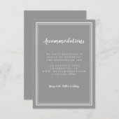 Unterkunft Einfach Gray Moderne Hochzeitsgäste Begleitkarte (Vorne/Hinten)