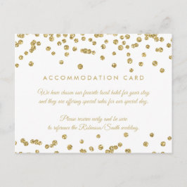 Unterkunft Gold Imitats Glitzer Confetti Weiß Postkarte