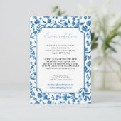Unterkunft Hochzeit RSVP Chintz Blue White Begleitkarte (Stehend Vorderseite)