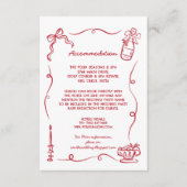 Unterkunft Hochzeit RSVP Whimsical Hand Drawn Begleitkarte (Vorderseite)