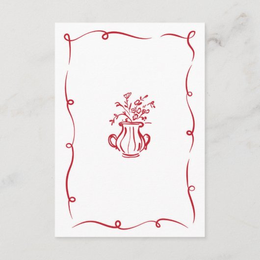 Unterkunft Hochzeit RSVP Whimsical Hand Drawn Begleitkarte (Rückseite)