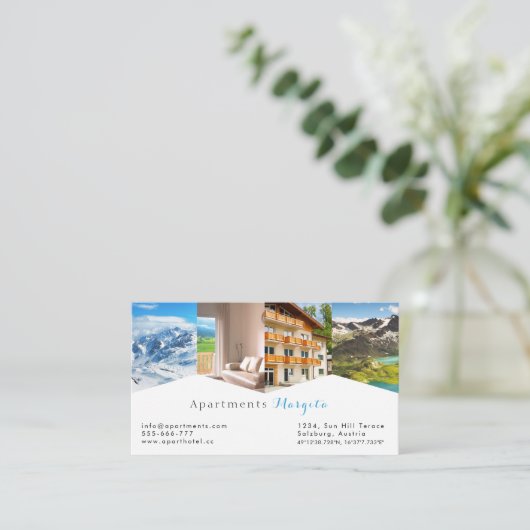 Unterkunft, Hotel & Resort Business Card Begleitkarte (Stehend Vorderseite)