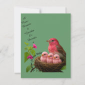 Unterkunft im Regen - Ein Grosbeak der Rose RSVP Karte (Rückseite)