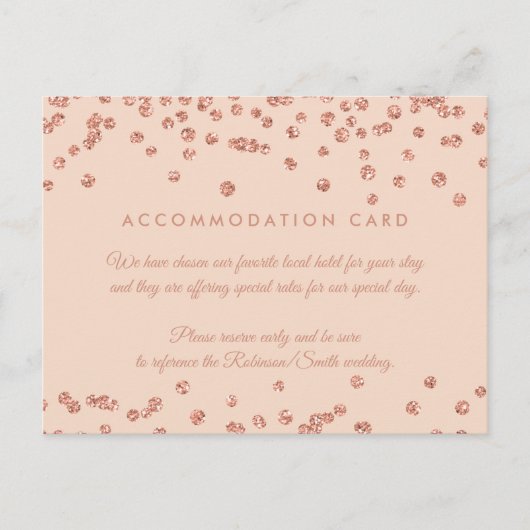 Unterkunft Rose Gold Glitzer Confetti Rose Postkarte (Vorderseite)