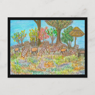 Unterkunft unter den Bäumen Postkarte
