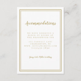 Unterkünfte Einfache schicke Golddetails Hochzeit Begleitkarte