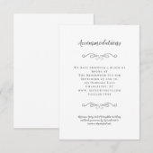 Unterkünfte Elegant Gray Wedding Details Chic Begleitkarte (Vorne/Hinten)