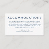 Unterkünfte für Minimalistische Typografie in Navy Begleitkarte (Vorderseite)