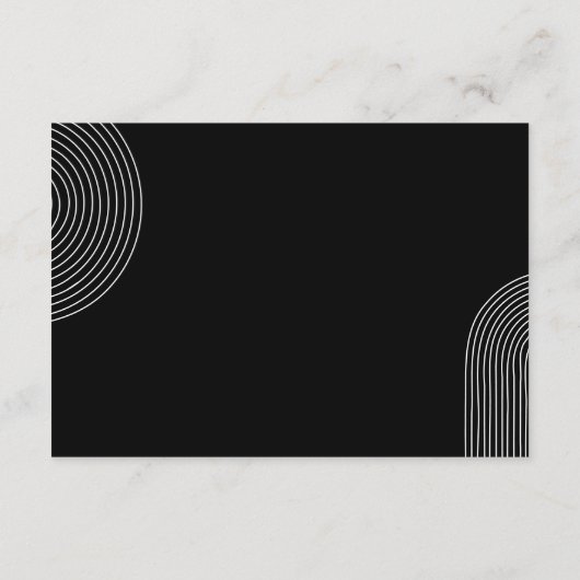 Unterkünfte für Schwarz-weiße geometrische Linien Begleitkarte (Rückseite)