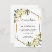 Unterkünfte Hochzeitsdetails Blumengold Weiß Begleitkarte (Vorne/Hinten)