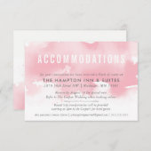 UNTERKÜNFTE-KARTE Stilvolles Aquarellrot Rosa Begleitkarte (Vorne/Hinten)