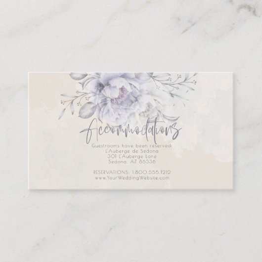 Unterkünfte Rustic Lilac und Alabaster Peony Begleitkarte (Vorderseite)