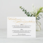 Unterkunftskarte - Gold und Schwarz Begleitkarte (Stehend Vorderseite)