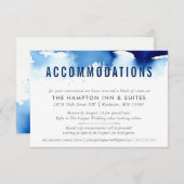 UNTERKÜNFTSKARTE Stilvolles Aquarell dunkelblau Begleitkarte (Vorne/Hinten)