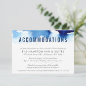 UNTERKÜNFTSKARTE Stilvolles Aquarell dunkelblau Begleitkarte (Stehend Vorderseite)