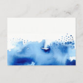 UNTERKÜNFTSKARTE Stilvolles Aquarell dunkelblau Begleitkarte (Rückseite)