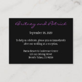 Unterkunftskarten für lila und schwarze Empfang Begleitkarte (Rückseite)