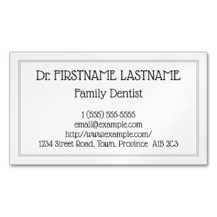 Unterlegte Magnetkarte für Familienzahnärzte Magnetische Visitenkarte