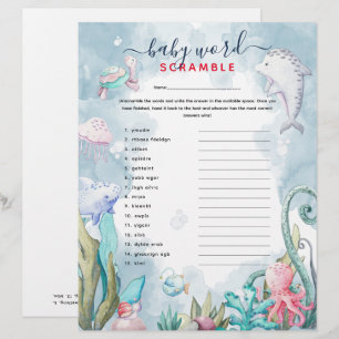 Untermeer "Word Scramble" Baby Shower Game
