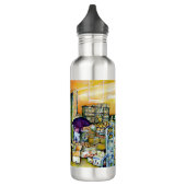 Unterminierung künstlerischer Gentriotik Wasserfla Edelstahlflasche (Links)