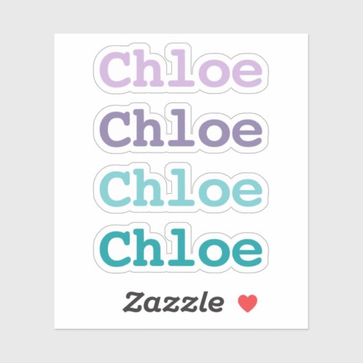 Untername des lila und Aquamarinen Farbtyps Aufkleber (Blatt)