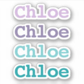 Untername des lila und Aquamarinen Farbtyps Aufkleber (Vorderseite)