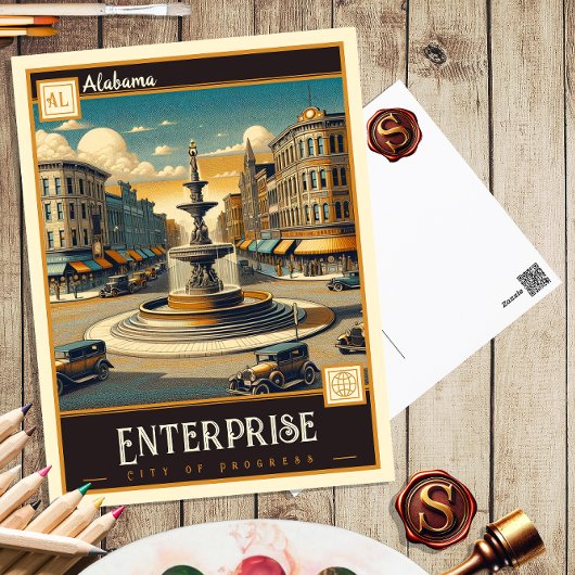 Unternehmen, Alabama | VINTAG Postkarte