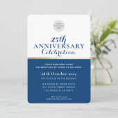 UNTERNEHMEN ANNIVERSARY elegantes Business Blue Go Einladung (Stehend Vorderseite)