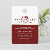UNTERNEHMEN ANNIVERSARY elegantes Business Maroon Einladung (Stehend Vorderseite)