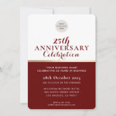 UNTERNEHMEN ANNIVERSARY elegantes Business Maroon Einladung (Vorderseite)