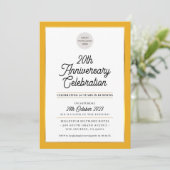 UNTERNEHMEN ANNIVERSARY Modernes Business Senf Gol Einladung (Stehend Vorderseite)