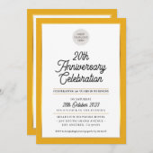 UNTERNEHMEN ANNIVERSARY Modernes Business Senf Gol Einladung (Vorne/Hinten)
