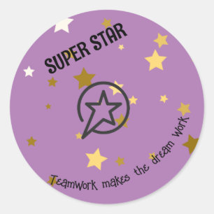 Unternehmen/Büro/Schule - Supergoldstern bearbeite Runder Aufkleber