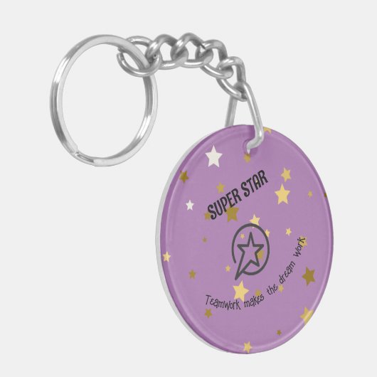 Unternehmen/Büro/Schule - Supergoldstern bearbeite Schlüsselanhänger (Vorderseite links)