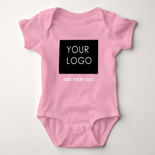 Unternehmen für benutzerdefinierte Logos Pink Baby Strampler (Vorderseite)